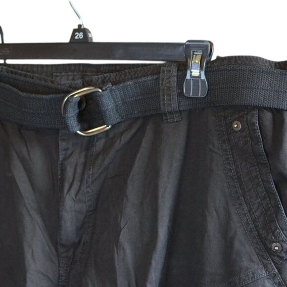 X-RAY Men's Belted Snap Detail Cargo Shorts Black, Size 44 - Picture 4 of 6
